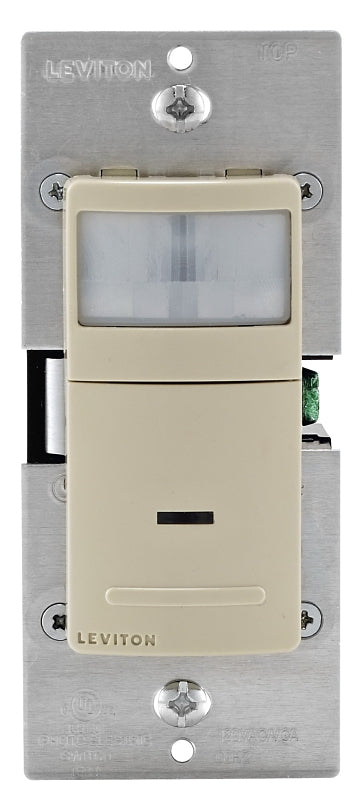 LEVITON Leviton R01-IPS02-1LI Motion Detector, 2.5 A, 120 V, 1-Pole, Motion Sensor, 180 deg Sensing, 900 sq-ft Sensing, Ivory ELECTRICAL LEVITON