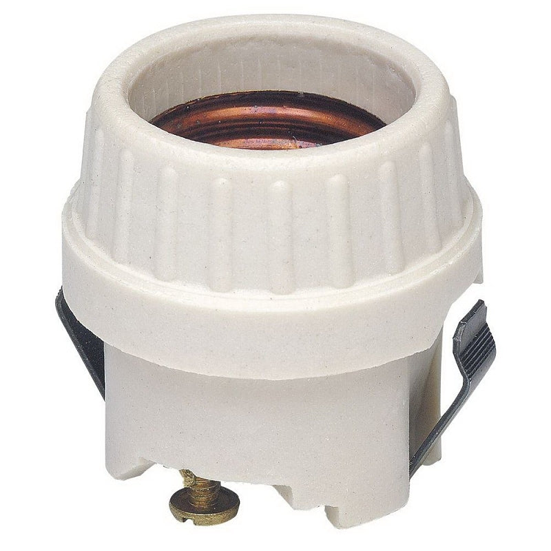 LEVITON Leviton 8875 Lamp Holder, 1-Circuit, Snap-In, 1.41 in Dia x 1.69 in H Dimensions, 250 V, 660 W, White ELECTRICAL LEVITON