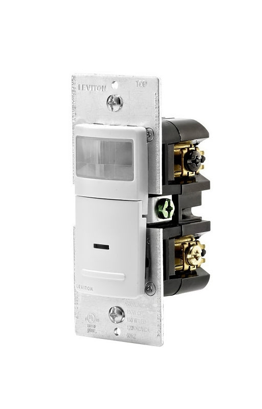 LEVITON Leviton R62-IPS06-1LW Motion Detector, 120 V, 1 -Pole, Motion Sensor, 180 deg Sensing, 900 sq-ft Sensing, White