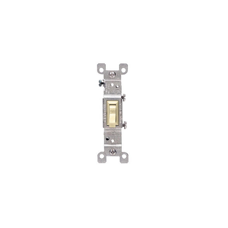 LEVITON Leviton S01-01451-2IS Switch, 15 A, 120 V, Push-In Terminal, Thermoplastic Housing Material, Ivory ELECTRICAL LEVITON