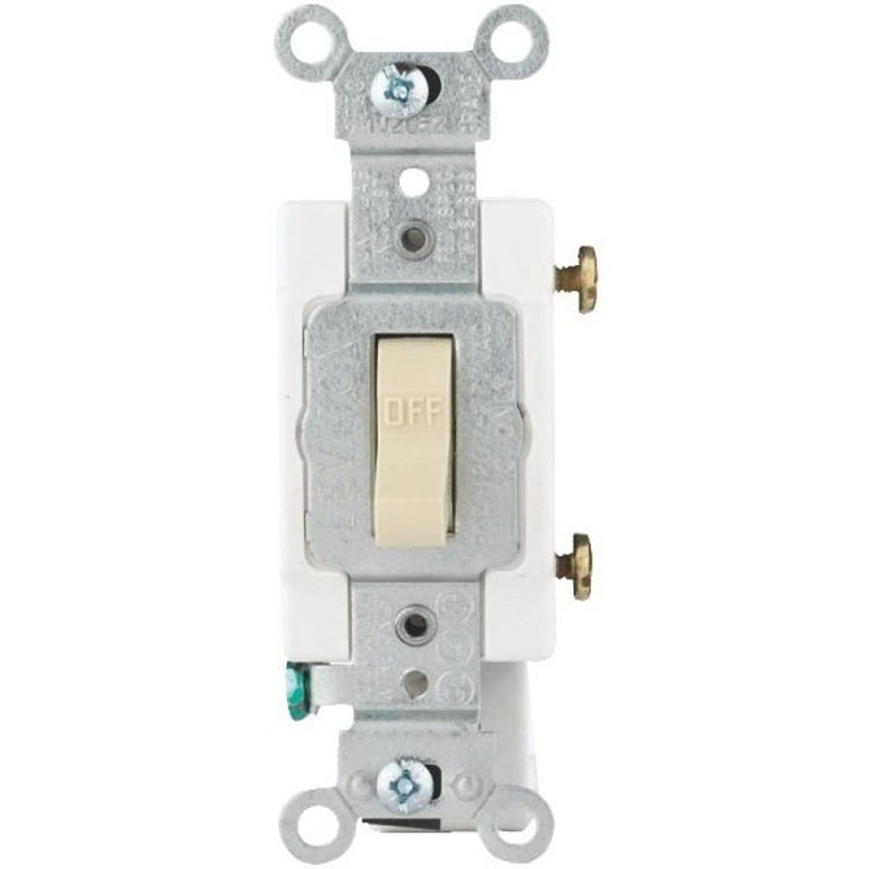 LEVITON Leviton S07-CS120-2IS Toggle Switch, Ivory, 1-Poles, 20 A, 120/277 V, Screw, Side Wired Terminal ELECTRICAL LEVITON