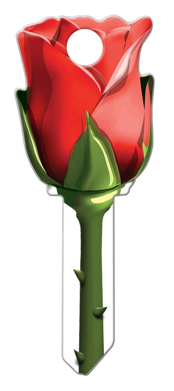 LUCKY LINE Lucky Line Key Shapes Series B107K Key Blank, Rose, Brass, Enamel-Coated, For: Kwikset Locks