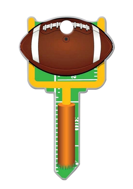 LUCKY LINE Lucky Line Key Shapes Series B121K Key Blank, Football, Brass, Enamel-Coated, For: Kwikset Locks