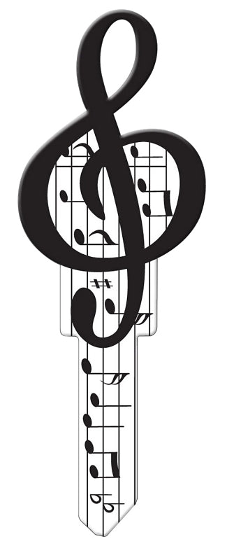 LUCKY LINE Lucky Line Key Shapes Series B125K Key Blank, Music, Brass, Enamel-Coated, For: Kwikset Locks