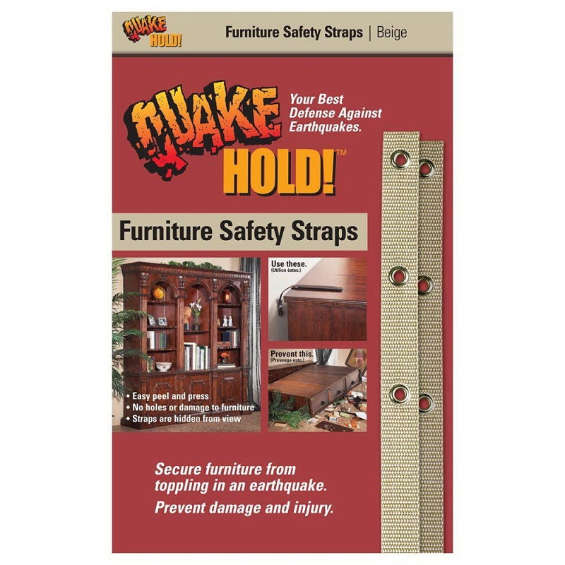 READY AMERICA QuakeHold 4163 Furniture Strap, Nylon Strap, Beige Strap HARDWARE & FARM SUPPLIES READY AMERICA