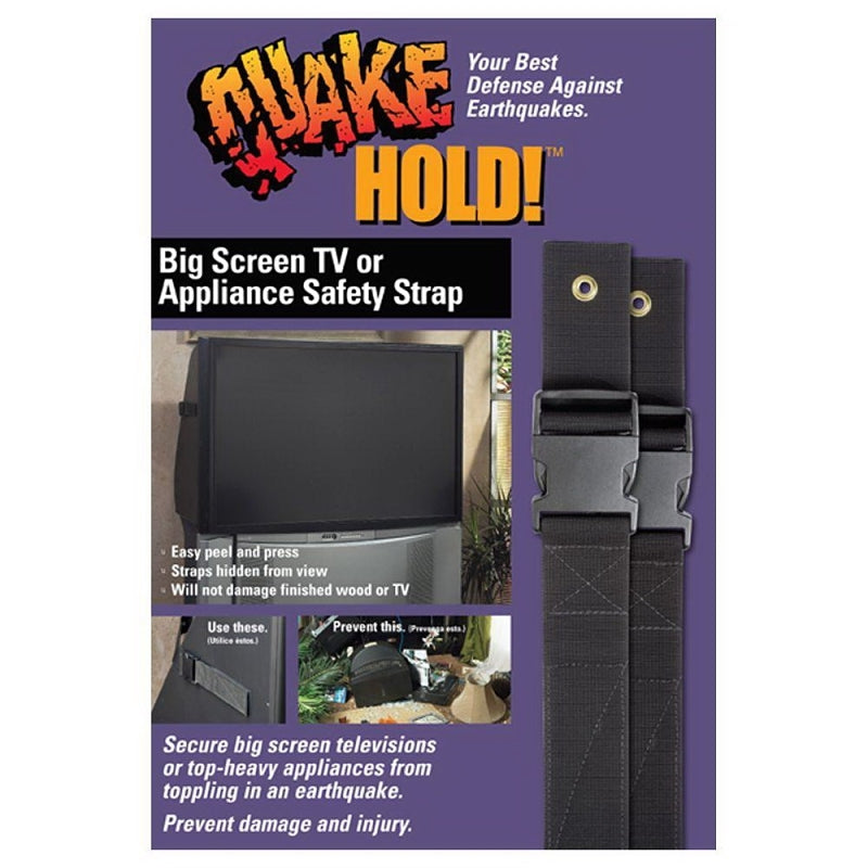 READY AMERICA QuakeHold 4508 Adjustable Appliance Strap, Nylon, Wall Mounting