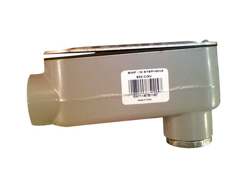 TEDDICO/BWF BWF 602-CGV Conduit Body, 1 in Hub, Threaded, Aluminum, Gray ELECTRICAL TEDDICO/BWF
