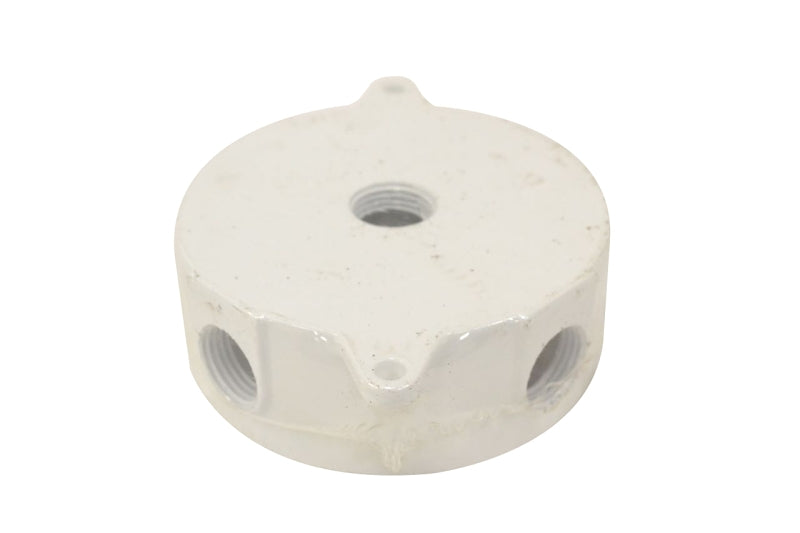 TEDDICO/BWF Teddico/Bwf RB-5WV Outlet Box, 16.5 cu-in, 5-1/2 in, 5-Knockout, Metal, White, Powder-Coated