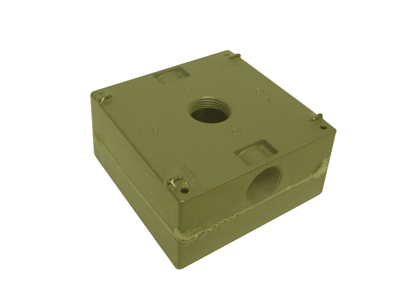 TEDDICO/BWF Teddico/Bwf TGB-75V Outlet Box, 2-Gang, 3-Knockout, 3-3/4 in, Metal, Gray, Powder-Coated