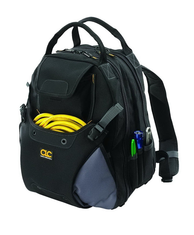 HULTAFORS CLC 1134 Backpack, 13-1/4 in W, 8-1/2 in D, 16 in H, 44-Pocket, Polyester, Black