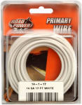 COLEMAN CABLE CCI 55669033 Primary Wire, 14 ga Wire, 60 VDC, Copper Conductor, White Sheath, 17 ft L AUTOMOTIVE COLEMAN CABLE   