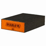 DIABLO Diablo ENDURA-BOND DFBBLOCMED03G Flat Edge Sanding Block, Black/Orange, 4 in L, 2-1/2 in W, 60 Grit, Medium, 3/PK PAINT DIABLO