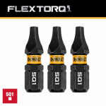 DEWALT ACCESSORIES FlexTorq Square/Robertson SQ1 Impact Driver Bits, 1/4 x 1 In., 3-Pk. TOOLS DEWALT ACCESSORIES