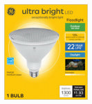 GE GE Ultra Bright Series 93130317 Floodlight Bulb, PAR38 Lamp, 120 W Equivalent, Medium Lamp Base, Yes, Clear, Daylight ELECTRICAL GE