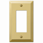 AMERELLE Amerelle 163RBR Wallplate, 4-15/16 in L, 2-7/8 in W, 1 -Gang, Steel, Polished Brass ELECTRICAL AMERELLE