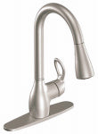 MOEN INC Kitchen Faucet With Pull-Down Spray, Single Handle, Spot-Resistant Stainless Steel PLUMBING, HEATING & VENTILATION MOEN INC