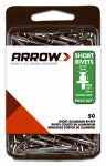 ARROW Arrow RSA3/16IP Pop Rivet, Short, 1/8 in Grip, 1/8 in L, Aluminum, Gray, 50/PK HARDWARE & FARM SUPPLIES ARROW