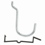 ASSA ABLOY AMERICAS RESIDENTIALI NC Pegboard Curved Angle Hook, Galvanized Steel, 1 In., 6-Pk.