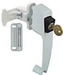 ASSA ABLOY AMERICAS RESIDENTIALI NC Screen & Storm Door Latch, Keyed, Push-Button, White HARDWARE & FARM SUPPLIES ASSA ABLOY AMERICAS RESIDENTIALI NC