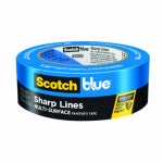 3M Scotch PROSharp Series 2093+-36EC Painter's Tape, 60 yd L, 1.41 in W, Crepe Paper Backing, Blue PAINT 3M