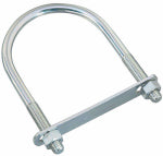ASSA ABLOY AMERICAS RESIDENTIALI NC U-Bolt with Plate & Nuts, Zinc, 1/2 x 4 x 6-1/2 In.