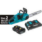 MAKITA Makita XCU04PT Chainsaw Kit, Battery Included, 5 Ah, 18 V, Lithium-Ion, 16 in L Bar, 3/8 in Pitch OUTDOOR LIVING & POWER EQUIPMENT MAKITA