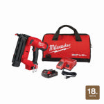 MILWAUKEE Milwaukee 2746-21CT Brad Nailer Kit, Battery Included, 18 V, 2 Ah, 110 Magazine, Glue Collation, 18 ga Nail TOOLS MILWAUKEE