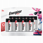 ENERGIZER BATTERY Energizer E95BP-8H Battery, 1.5 V Battery, 18 Ah, D Battery, Alkaline, Manganese Dioxide, Zinc, Rechargeable: No ELECTRICAL ENERGIZER BATTERY