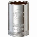 DEWALT DEWALT DWMT74574OSP Drive Socket, 17 mm Socket, 1-1/2 in OAL, 1/2 in Drive, 12-Point, Vanadium Steel, Polished Chrome TOOLS DEWALT