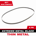 MILWAUKEE ELECTRIC TOOL CORP Extreme Thin Metal Band Saw Blades, Sub-Compact, 12/14 TPI, 27 In., 3-Pk. TOOLS MILWAUKEE ELECTRIC TOOL CORP