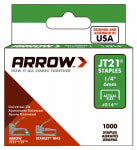 ARROW Arrow JT21 Series 214 Staple, 1/4 in W Crown, 1/4 in L Leg, 0.03 ga HARDWARE & FARM SUPPLIES ARROW   