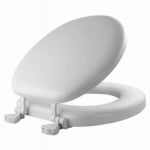 MAYFAIR Mayfair 15EC-000 Toilet Seat, Round, Foam/Vinyl/Wood, White, Twist Hinge PLUMBING, HEATING & VENTILATION MAYFAIR