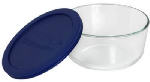 PYREX Pyrex 6017398 Storage Plus Bowl, 4 Cups, Glass/Plastic, Navy Blue HOUSEWARES PYREX