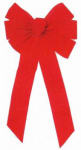 HOLIDAY TRIMS Christmas Bow, 7-Loop, Red Velvet Glittered, 12 x 26 x 3 In.