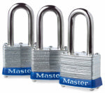 MASTER LOCK Master Lock 3TRILF Padlock, Keyed Alike Key, 9/32 in Dia Shackle, 1-1/2 in H Shackle, Steel Shackle, Steel Body HARDWARE & FARM SUPPLIES MASTER LOCK