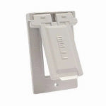 RACO INCORPORATED 1-Gang Weatherproof Flip Cover, Vertical, GFCI, White ELECTRICAL RACO INCORPORATED