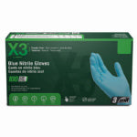 AMMEX Ammex X348100 Non-Sterile Disposable Gloves, XL, Nitrile, Powder-Free, Blue CLOTHING, FOOTWEAR & SAFETY GEAR AMMEX