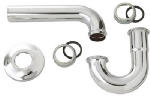PLUMB SHOP DIV BRASSCRAFT Lavatory Wall Drain P-Trap, Chrome-Plated Brass, 1.25-In. O.D.