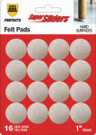 SHEPHERD HDWE. PROD., LLC. Super Sliders 1 In. Round Beige Felt Furniture Pads (16-Piece)