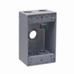 RACO INCORPORATED 1-Gang Weatherproof Box, (5) 1/2 in. Threaded Outlets, Gray ELECTRICAL RACO INCORPORATED