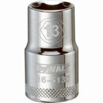 DEWALT DEWALT DWMT86513OSP Drive Socket, 13 mm Socket, 1-1/2 in OAL, 1/2 in Drive, 6-Point, Vanadium Steel, Polished Chrome TOOLS DEWALT