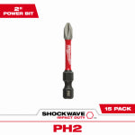 MILWAUKEE ELECTRIC TOOL CORP Shockwave #2 Phillips Impact Power Bits, 2 In., 15-Pk. TOOLS MILWAUKEE ELECTRIC TOOL CORP