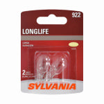 OSRAM SYLVANIA INC 922 Long Life Miniature Clear Bulb, 922LL BP2, 2-Pk. AUTOMOTIVE OSRAM SYLVANIA INC