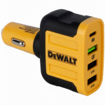 DEWALT DEWALT 141 9009 DW2 USB Charger, Black/Yellow, For: Android and iOS Devices, 2.4 A Charge, 30 min Charge AUTOMOTIVE DEWALT