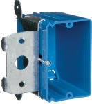 CARLON Carlon B121ADJ New Work Outlet Box, 21 cu-in, 1-Gang, PVC, Blue, Bracket ELECTRICAL CARLON