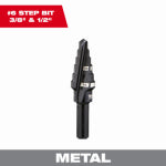 MILWAUKEE ELECTRIC TOOL CORP #6 Step Drill Bit, 3/8 - 1/2 In. TOOLS MILWAUKEE ELECTRIC TOOL CORP