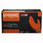 AMMEX CORPORATION Nitrile Gloves, Heavy-Duty, Orange, Medium, 100-Ct.