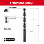 MILWAUKEE Milwaukee Thunderbolt 48-89-2724 Jobber Drill Bit, 9/32 in Dia, 4-1/4 in OAL, Parabolic Flute, 3-Flute, 3-Flat Shank TOOLS MILWAUKEE