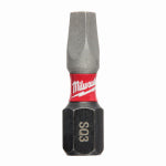 MILWAUKEE Milwaukee 48-32-4423 Insert Bit, #3 Drive, Square Recess Drive, 1/4 in Shank, Hex Shank, 1 in L, Steel TOOLS MILWAUKEE