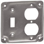 RACO INCORPORATED Flat Corner Square Single Toggle Switch, 4 In. ELECTRICAL RACO INCORPORATED